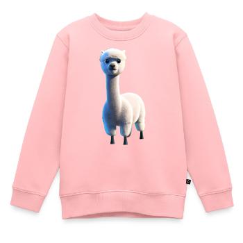 Alpaca with round googly eyes - Kids Premium Organic Sweatshirt - rose - Front - AI Model Kid Female (0cm)