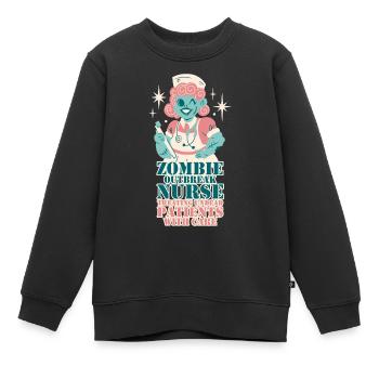 Ausbruch der Zombies Krankenschwester Halloween Party Gag - Kinder Premium Organic Sweatshirt - Schwarz - Vorne - AI Model Kid Female (0cm)