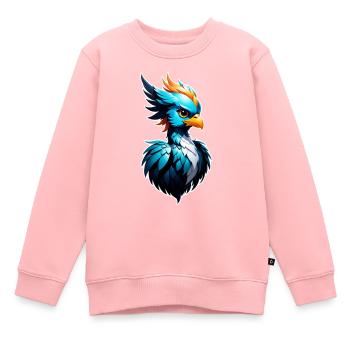 phenix - phoenix - oiseau de feu - Sweat Premium enfant bio - rose - Devant - AI Model Kid Female (0cm)