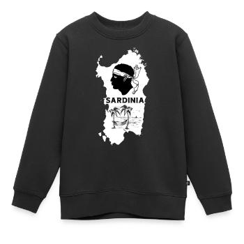 Sardinia Insel Landkarte mit Palmen Piratenkopf - Kinder Premium Organic Sweatshirt - Schwarz - Vorne - AI Model Kid Female (0cm)
