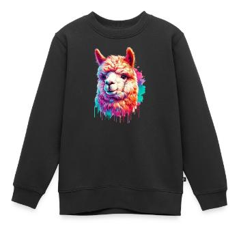 Alpaka - Kinder Premium Organic Sweatshirt - Schwarz - Vorne - AI Model Kid Female (0cm)