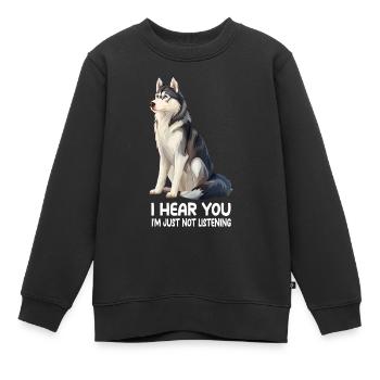Husky - Kinder Premium Organic Sweatshirt - Schwarz - Vorne - AI Model Kid Female (0cm)
