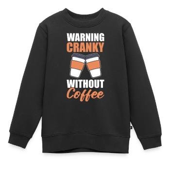 Lustiger Cappuccino-Kaffeeliebhaber Kaffee - Kinder Premium Organic Sweatshirt - Schwarz - Vorne - AI Model Kid Female (0cm)