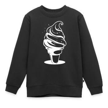 Softeis Zeichnung - Kinder Premium Organic Sweatshirt - Schwarz - Vorne - AI Model Kid Female (0cm)
