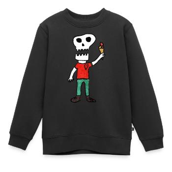 iScream SkullHeart - Kinder Premium Organic Sweatshirt - Schwarz - Vorne - AI Model Kid Female (0cm)