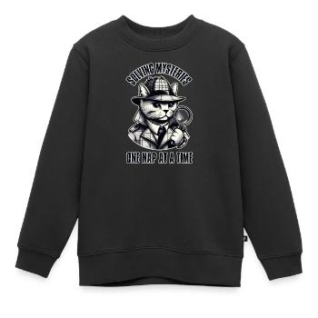 Résoudre des mystères, une sieste à la fois ! - Sweat Premium enfant bio - noir - Devant - AI Model Kid Female (0cm)