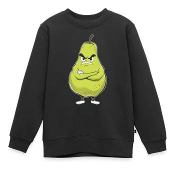 Birne - Kinder Premium Organic Sweatshirt - Schwarz - Vorne - AI Model Kid Female (0cm)