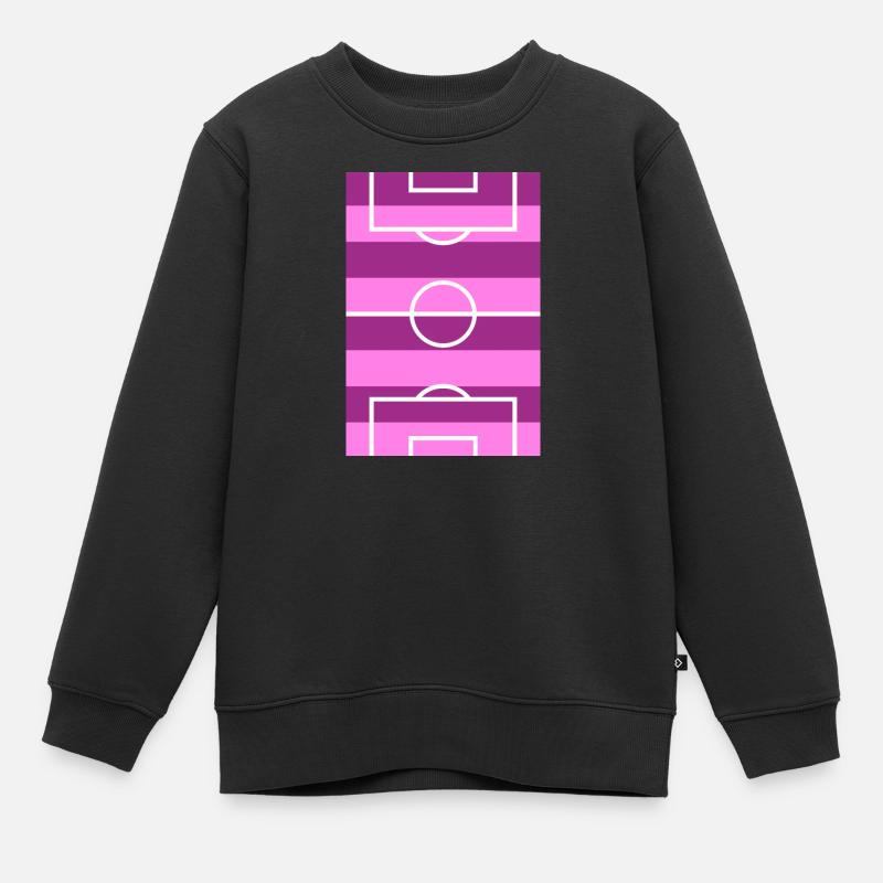 Fußballplatz rosa - Kinder Premium Organic Sweatshirt - Schwarz
