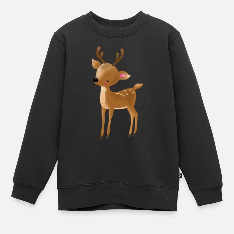 Small deer - Kids Premium Organic Sweatshirt - black