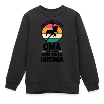 Grand-mère Grand-mère Arrière-grand-mère Arrière-grand-mère - Sweat Premium enfant bio - noir - Devant - AI Model Kid Female (0cm)