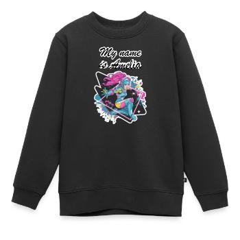 Mein Name ist Amelia 2026 - Kinder Premium Organic Sweatshirt - Schwarz - Vorne - AI Model Kid Female (0cm)