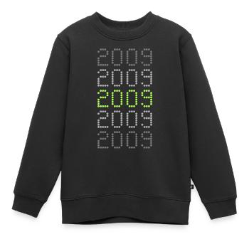 2009 - Kinder Premium Organic Sweatshirt - Schwarz - Vorne - AI Model Kid Female (0cm)