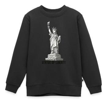 Statue - Sweat Premium enfant bio - noir - Devant - AI Model Kid Female (0cm)