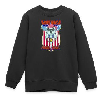 america phoque YEAH - Sweat Premium enfant bio - noir - Devant - AI Model Kid Female (0cm)