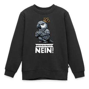 Avant que vous ne demandiez : pas de perroquet gris d’Afrique, perroquet, perroquet, perroquet, perroquet - Sweat Premium enfant bio - noir - Devant - AI Model Kid Female (0cm)