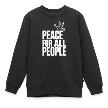 Paix pour tous les peuples - Sweat Premium enfant bio - noir - Devant - AI Model Kid Female (0cm)