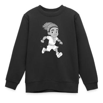 handsome african boy running - Sweat Premium enfant bio - noir - Devant - AI Model Kid Female (0cm)