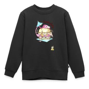 Flamingo Burger - Été - Sweat Premium enfant bio - noir - Devant - AI Model Kid Female (0cm)