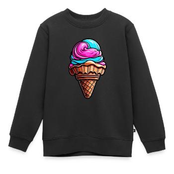 Eiscreme / Sorbet / Gelato / Sommer / Sonne - Kinder Premium Organic Sweatshirt - Schwarz - Vorne - AI Model Kid Female (0cm)