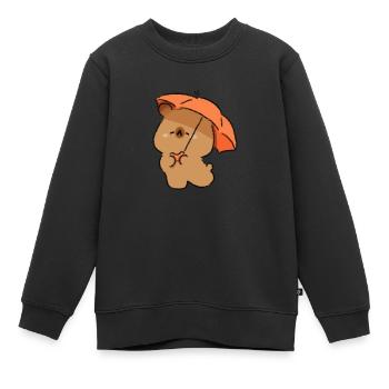 Wasserschwein und Regenschirm - Kinder Premium Organic Sweatshirt - Schwarz - Vorne - AI Model Kid Female (0cm)
