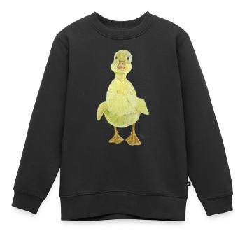 Entchen Küken - Kinder Premium Organic Sweatshirt - Schwarz - Vorne - AI Model Kid Female (0cm)