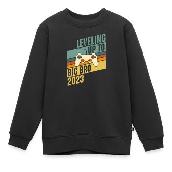 Level up Großer Bruder 2023 Baby Gamer Junge Baby - Kinder Premium Organic Sweatshirt - Schwarz - Vorne - AI Model Kid Female (0cm)