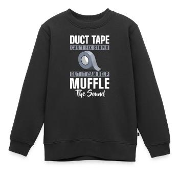 Idiots Work Evil Provocation - Kids Premium Organic Sweatshirt - black - Front - AI Model Kid Female (0cm)