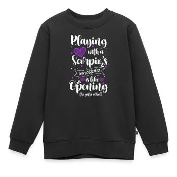 Horoscope Astro Novembre - Sweat Premium enfant bio - noir - Devant - AI Model Kid Female (0cm)