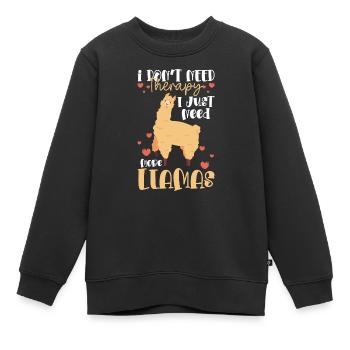 Lama Ferme Animal Doux - Sweat Premium enfant bio - noir - Devant - AI Model Kid Female (0cm)