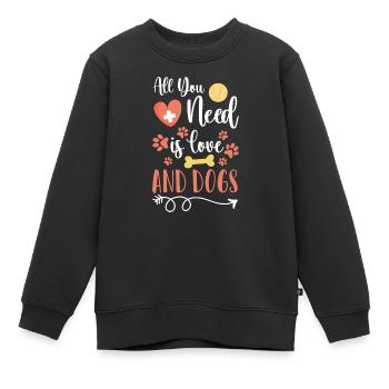 Hundebesitzer Liebe Herrchen - Kinder Premium Organic Sweatshirt - Schwarz - Vorne - AI Model Kid Female (0cm)