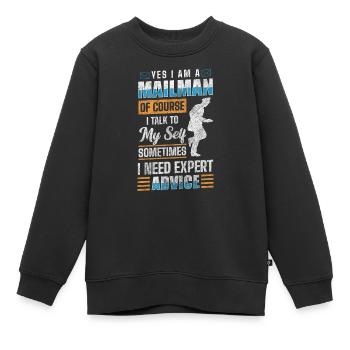 Facteur Lettres Profession Facteur - Sweat Premium enfant bio - noir - Devant - AI Model Kid Female (0cm)