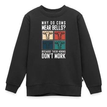 Vaches Vaches laitières Éleveur - Sweat Premium enfant bio - noir - Devant - AI Model Kid Female (0cm)