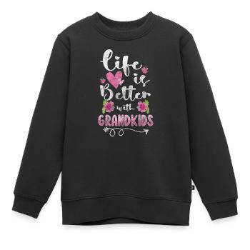 Les grands-parents adorent - Sweat Premium enfant bio - noir - Devant - AI Model Kid Female (0cm)
