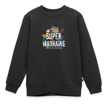 Super Marraine, idée cadeau pour la meilleur - Sweat Premium enfant bio - noir - Devant - AI Model Kid Female (0cm)