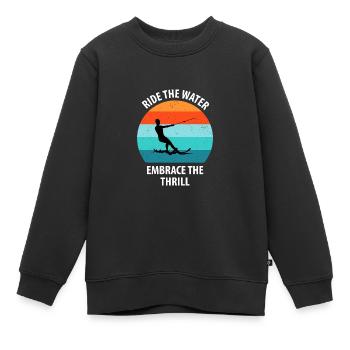 Wasserskier Wasserski Wasserskifahrer - Kinder Premium Organic Sweatshirt - Schwarz - Vorne - AI Model Kid Female (0cm)