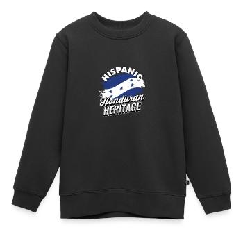 Hispanische Ausstellung zum Stolz des honduranischen Erbes, - Kinder Premium Organic Sweatshirt - Schwarz - Vorne - AI Model Kid Female (0cm)