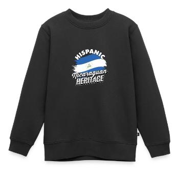 Hispanisches Erbe Nicaraguas Kulturerbe Nicaragua - Kinder Premium Organic Sweatshirt - Schwarz - Vorne - AI Model Kid Female (0cm)