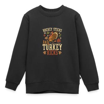 Puck Thanksgiving-Wettbewerb - Kinder Premium Organic Sweatshirt - Schwarz - Vorne - AI Model Kid Female (0cm)