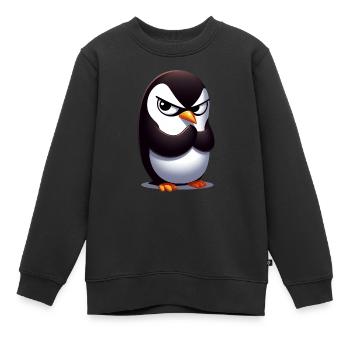 Pinguin Lustige Tiere - Kinder Premium Organic Sweatshirt - Schwarz - Vorne - AI Model Kid Female (0cm)