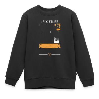 I Fix Stuff - Handyman - Kinder Premium Organic Sweatshirt - Schwarz - Vorne - AI Model Kid Female (0cm)
