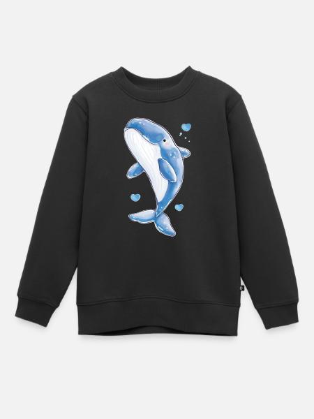 Süßer Wal - Kinder Premium Organic Sweatshirt - Schwarz