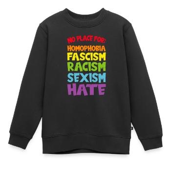 against homophobia gay pride Lesbian LGBT Gay - Sweat Premium enfant bio - noir - Devant - AI Model Kid Female (0cm)