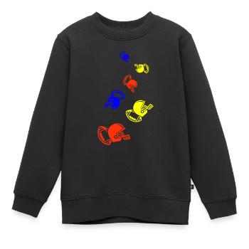 Football Helm - Kinder Premium Organic Sweatshirt - Schwarz - Vorne - AI Model Kid Female (0cm)
