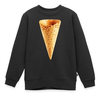 Waffel - Kinder Premium Organic Sweatshirt - Schwarz - Vorne - AI Model Kid Female (0cm)