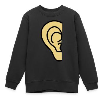 ear - Kids Premium Organic Sweatshirt - black - Front - AI Model Kid Female (0cm)