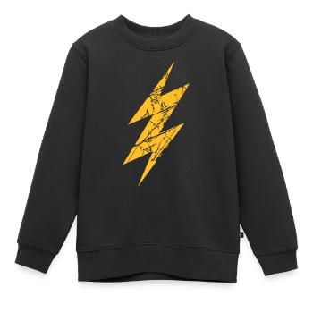 risse kratzer blitz symbol anschliessen anschluss - Kinder Premium Organic Sweatshirt - Schwarz - Vorne - AI Model Kid Female (0cm)