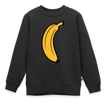 obst banane lecker gesund essen bananenschale krum - Kinder Premium Organic Sweatshirt - Schwarz - Vorne - AI Model Kid Female (0cm)