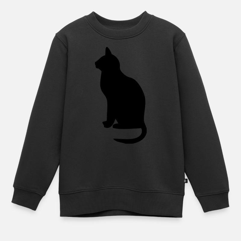 cat - Kinder Premium Organic Sweatshirt - Schwarz
