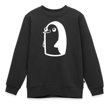 Caricature de pingouin - Sweat Premium enfant bio - noir - Devant - AI Model Kid Female (0cm)