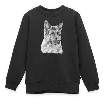 Altdeutscher Schäferhund Deutscher Schäferhund - Kinder Premium Organic Sweatshirt - Schwarz - Vorne - AI Model Kid Female (0cm)